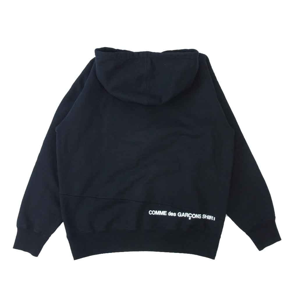 Supreme シュプリーム 18AW × CDG SHIRT コムデギャルソン シャツ Split Box Logo Hooded Sweatshirt  ブラック系 L【美品】【中古】