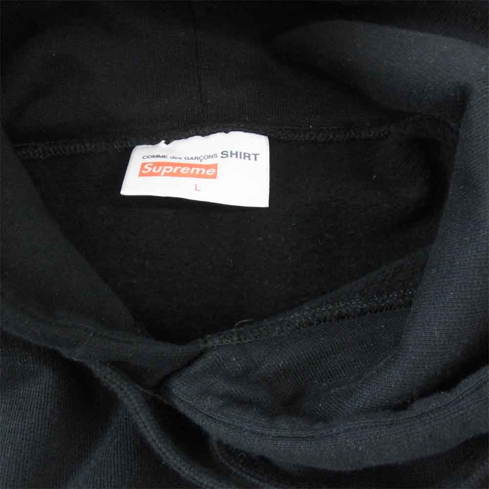 Supreme シュプリーム 18AW × CDG SHIRT コムデギャルソン シャツ Split Box Logo Hooded Sweatshirt  ブラック系 L【美品】【中古】