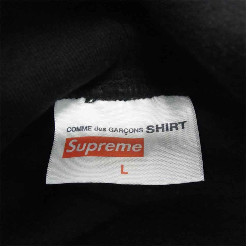 Supreme シュプリーム 18AW × CDG SHIRT コムデギャルソン シャツ Split Box Logo Hooded Sweatshirt  ブラック系 L【美品】【中古】