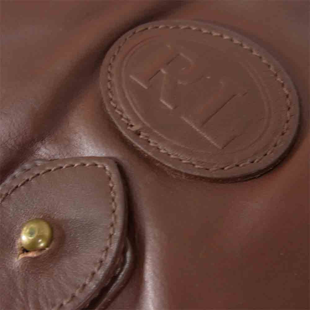 RALPH LAUREN ラルフローレン レザー メッセンジャー ショルダー バッグ ブラウン系【中古】
