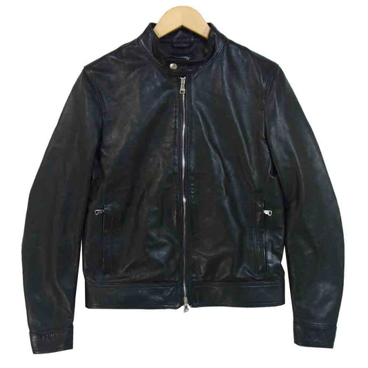 エンメティー GIAPPONE-074 JURI GOAT SKIN SUEDE ユーリ ゴート スキン シングル ライダース ジャケット ブラック系 44【美品】【中古】