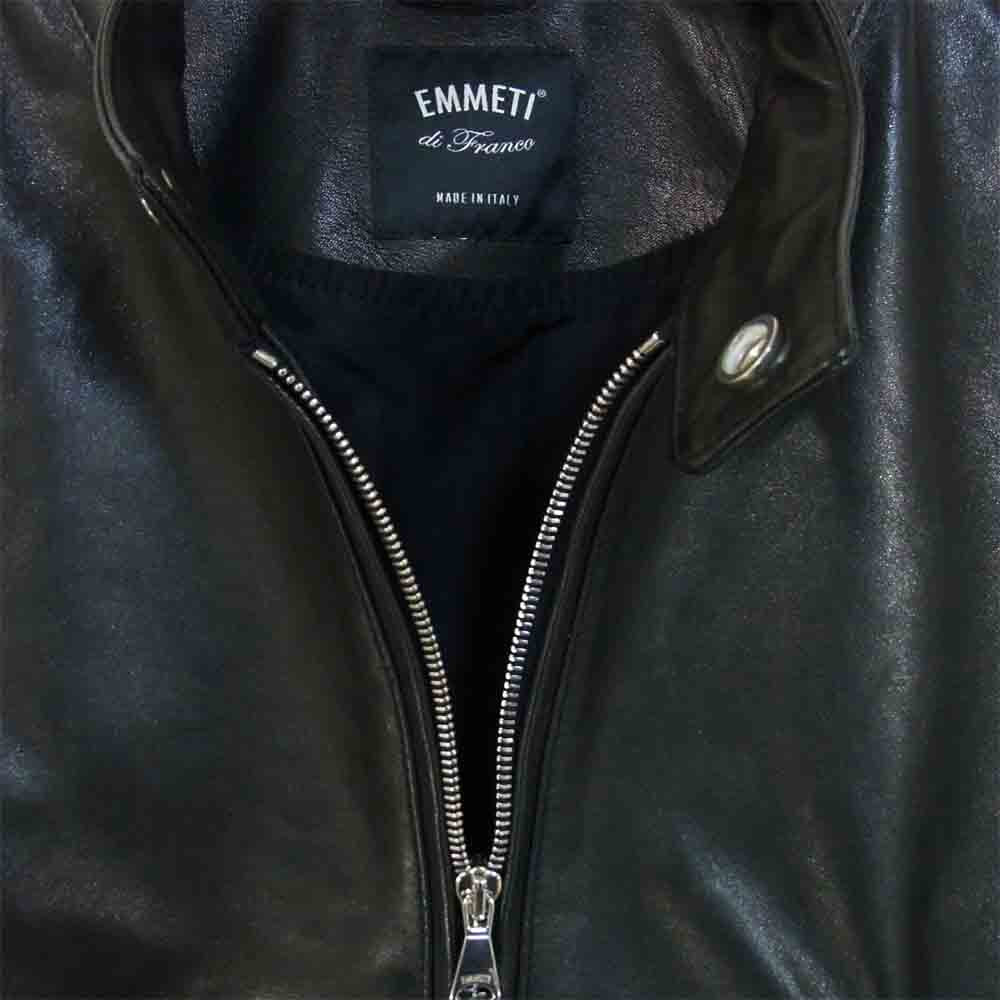 エンメティー GIAPPONE-074 JURI GOAT SKIN SUEDE ユーリ ゴート スキン シングル ライダース ジャケット ブラック系 44【美品】【中古】