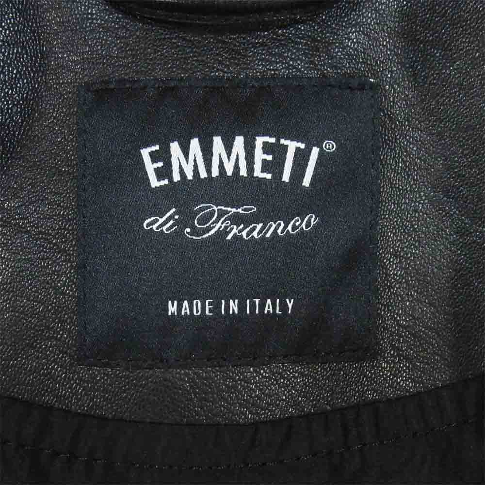 エンメティー GIAPPONE-074 JURI GOAT SKIN SUEDE ユーリ ゴート スキン シングル ライダース ジャケット ブラック系 44【美品】【中古】