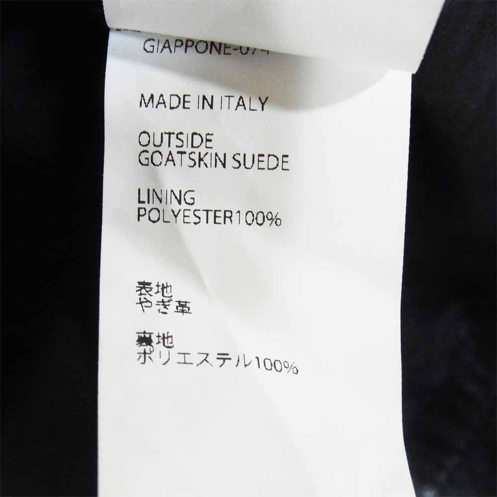 エンメティー GIAPPONE-074 JURI GOAT SKIN SUEDE ユーリ ゴート スキン シングル ライダース ジャケット ブラック系 44【美品】【中古】