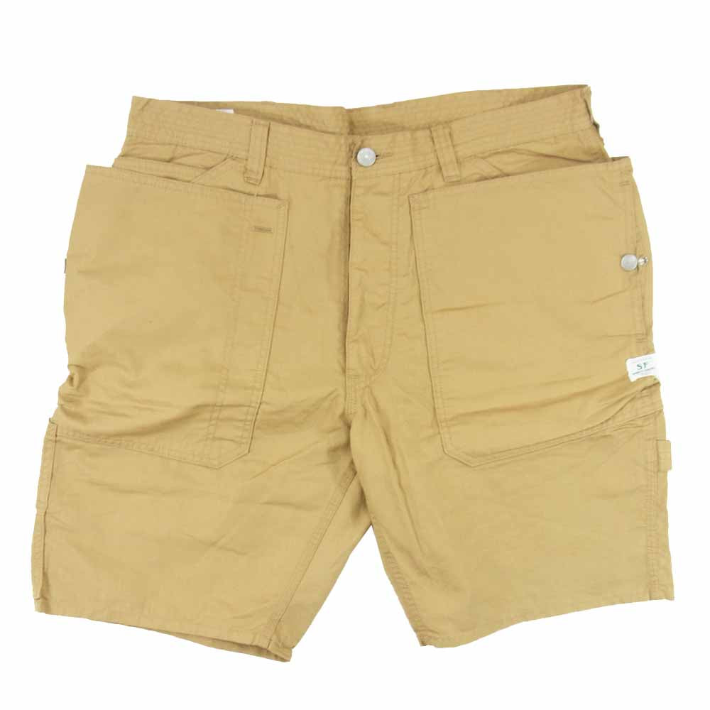 SASAFRAS ササフラス コットン ナイロン ハーフ パンツ ベージュ ベージュ系 XL【中古】