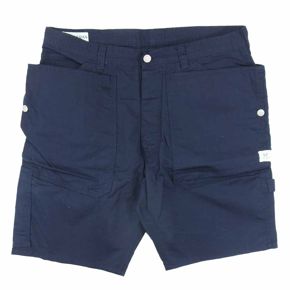 SASAFRAS ササフラス コットン ハーフ パンツ ネイビー ネイビー系 XL【中古】