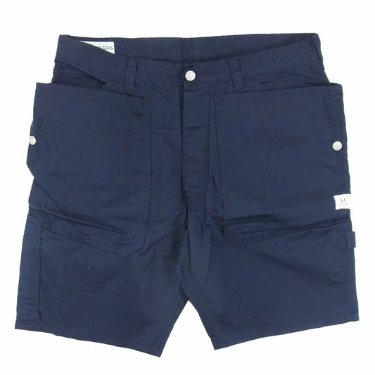 SASAFRAS ササフラス コットン ハーフ パンツ ネイビー ネイビー系 XL【中古】