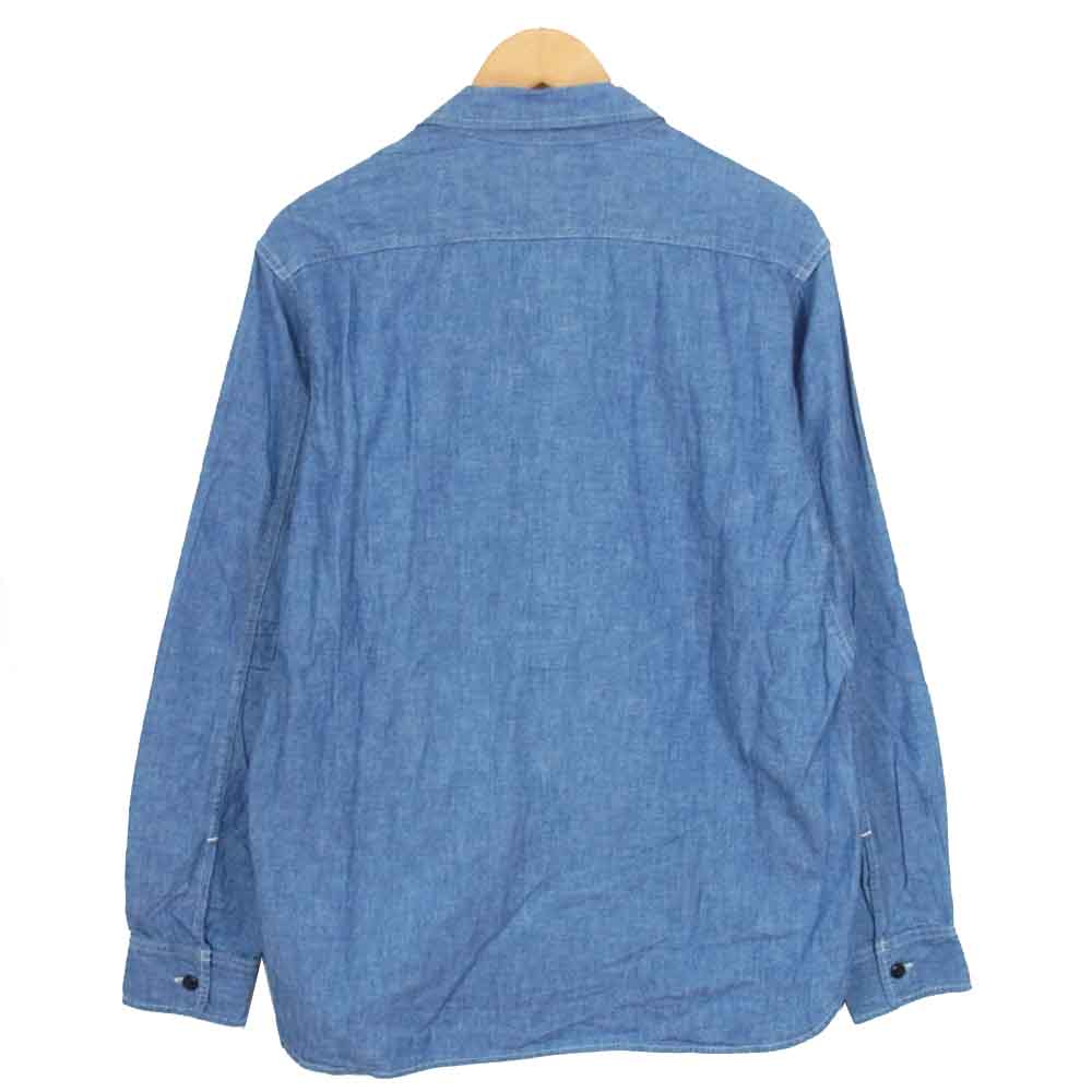 SASAFRAS ササフラス 長袖 コットン シャツ インディゴブルー系 L【中古】