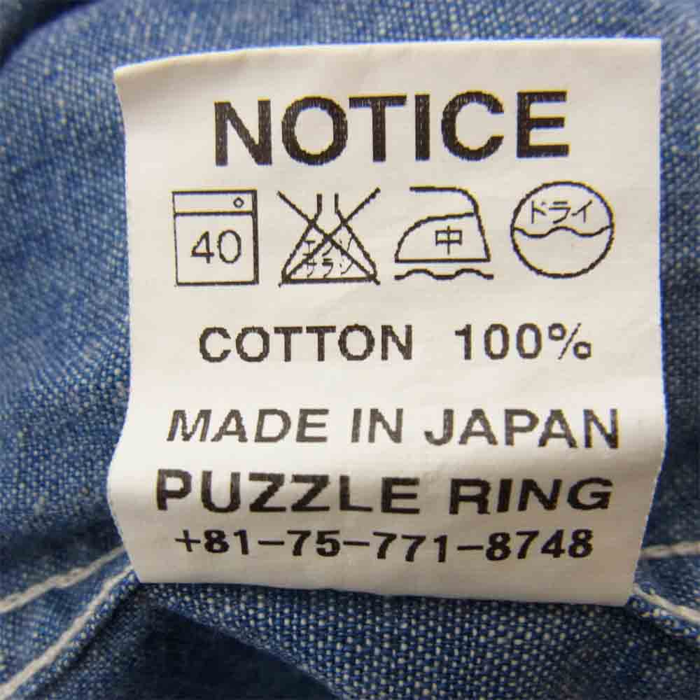 SASAFRAS ササフラス 長袖 コットン シャツ インディゴブルー系 L【中古】