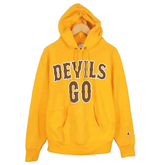 Champion チャンピオン Reverse Weave リバースウィーブ 青単 復刻 フード パーカー イエロー系 L【中古】