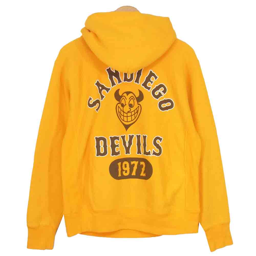 Champion チャンピオン Reverse Weave リバースウィーブ 青単 復刻 フード パーカー イエロー系 L【中古】