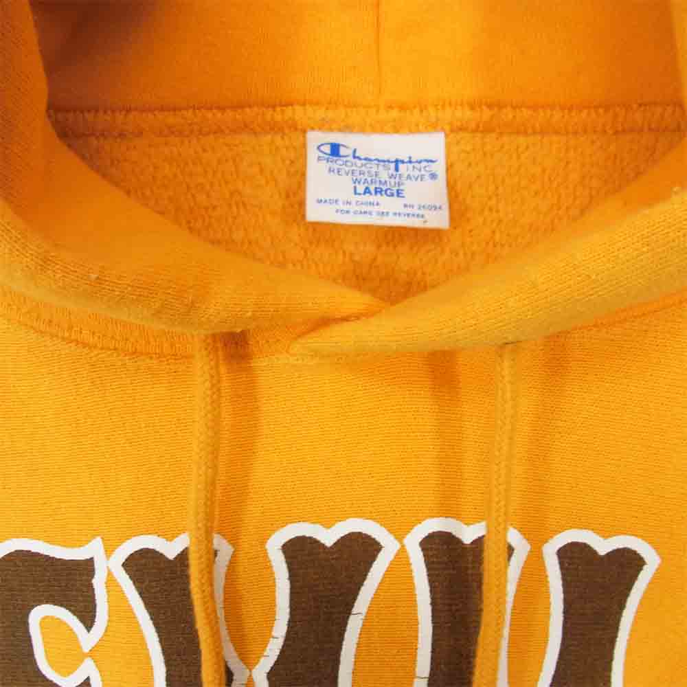 Champion チャンピオン Reverse Weave リバースウィーブ 青単 復刻 フード パーカー イエロー系 L【中古】