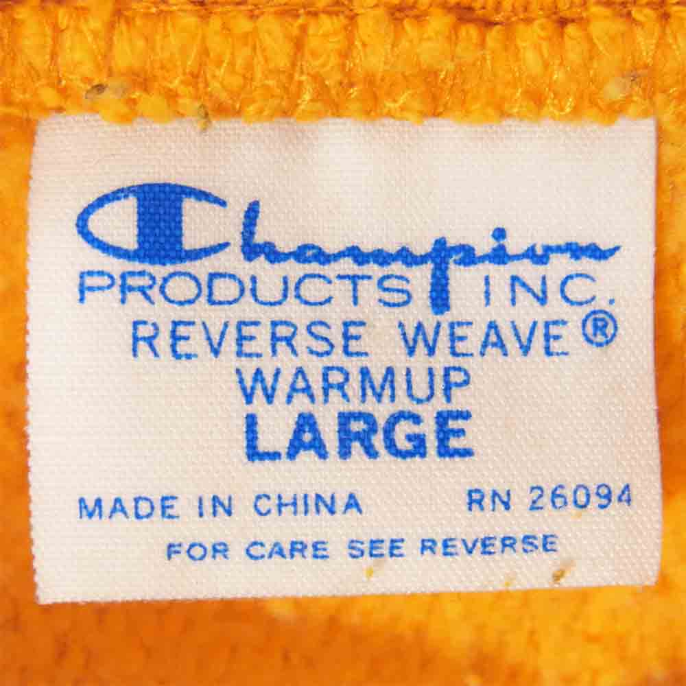Champion チャンピオン Reverse Weave リバースウィーブ 青単 復刻 フード パーカー イエロー系 L【中古】