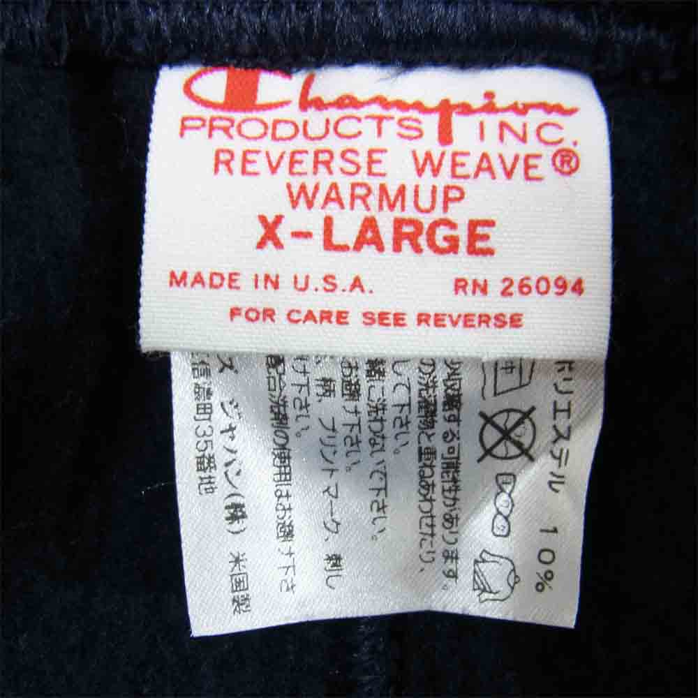 Champion チャンピオン USA製 Reverse Weave リバースウィーブ 赤単 復刻 スウェット パンツ ネイビー系 XL【中古】