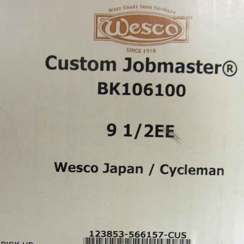 WESCO ウエスコ BK106100 CUSTOM JOBMASTER カスタム ジョブマスター スエード コンビ ブラック系 9 1/2 EE【中古】