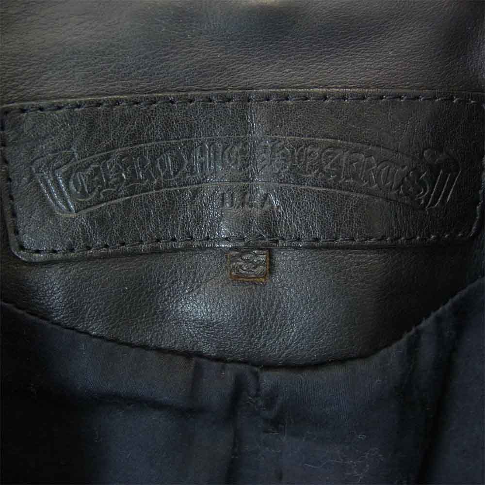 CHROME HEARTS クロムハーツ（原本無） クロスボール ボタン レザー テーラードジャケット ブラック系 S【中古】