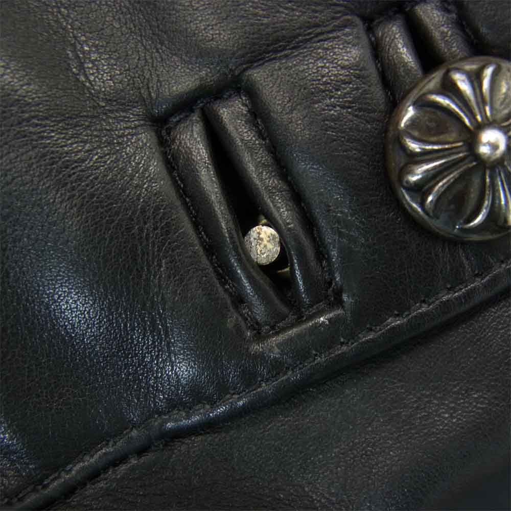 CHROME HEARTS クロムハーツ（原本無） クロスボール ボタン レザー テーラードジャケット ブラック系 S【中古】
