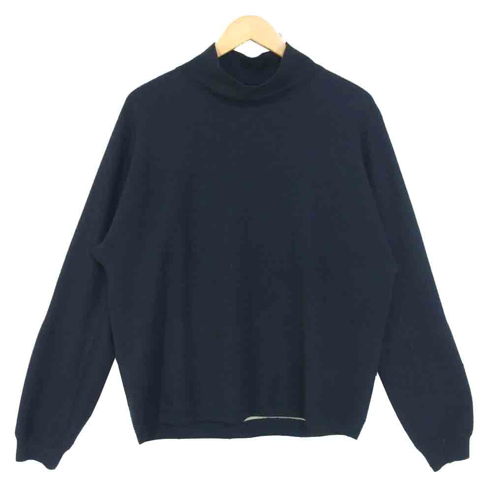 エトセンス 18AW リバーシブル モックネック ニット モック ネック ネイビー系 表記無し【中古】
