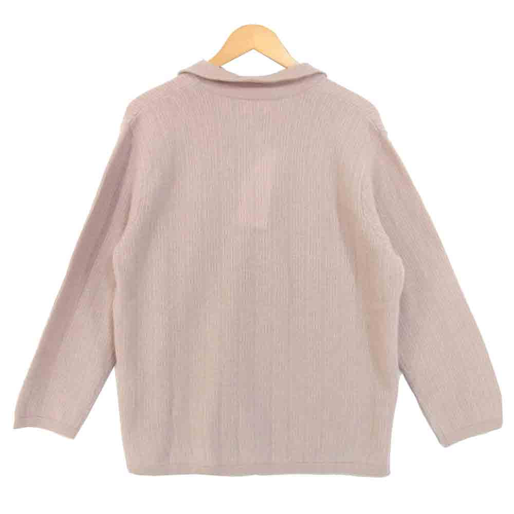 コーヘン 30-204-005 CASHMERE STRIPE KNIT SHIRT カシミヤ100％ ストライプ ニット シャツ 41ベージュ 3【新古品】【未使用】【中古】