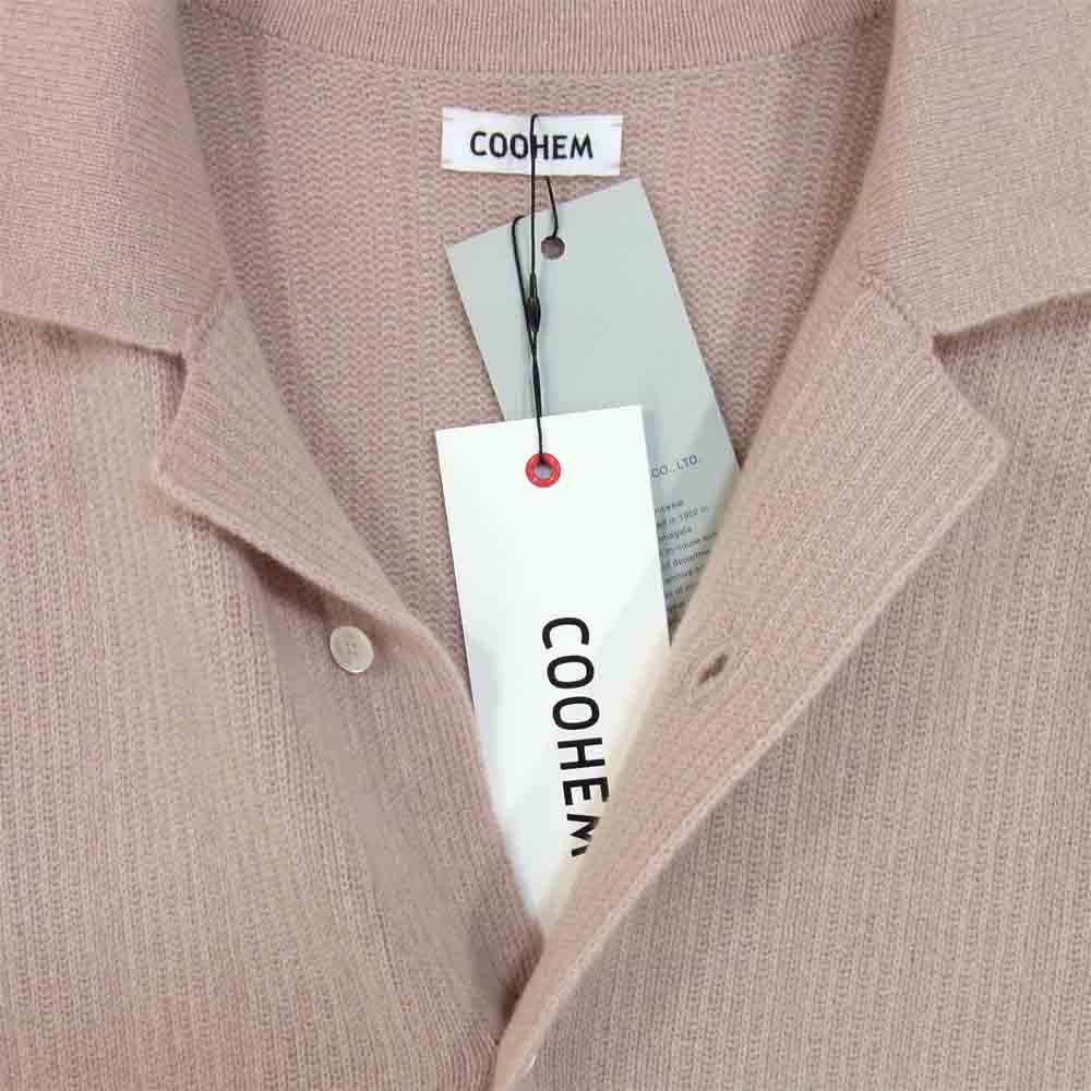 コーヘン 30-204-005 CASHMERE STRIPE KNIT SHIRT カシミヤ100％ ストライプ ニット シャツ 41ベージュ 3【新古品】【未使用】【中古】