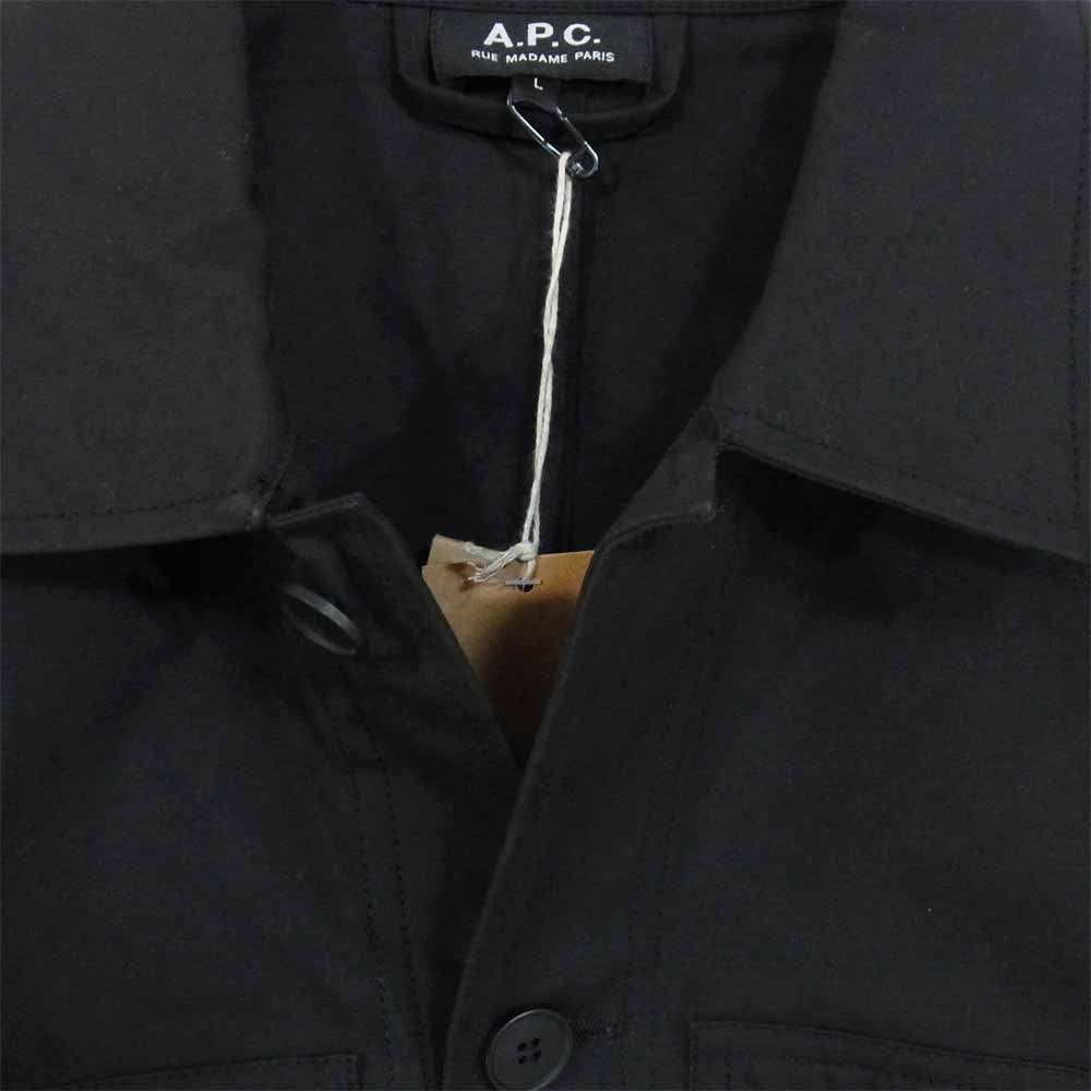 A.P.C. アーペーセー 24205-30322 コットン カバーオール ワーク ジャケット ブラック系 L【新古品】【未使用】【中古】