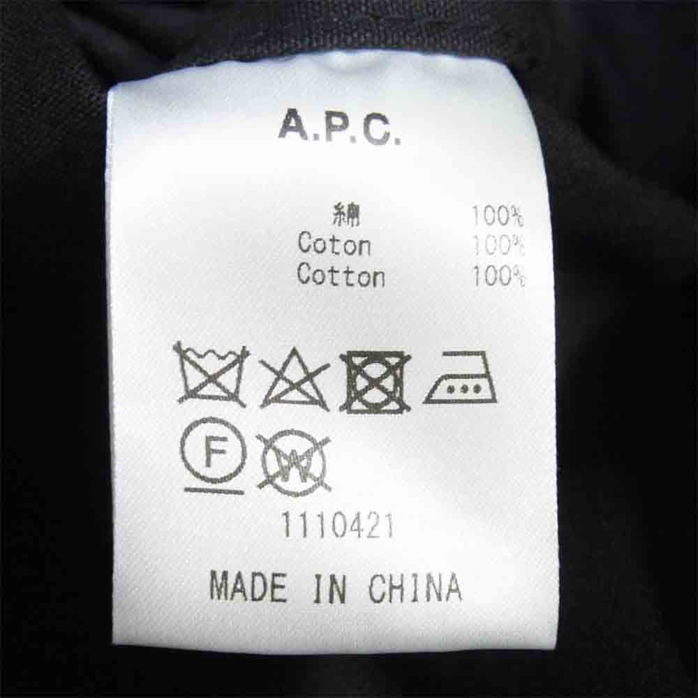 A.P.C. アーペーセー 24205-30322 コットン カバーオール ワーク ジャケット ブラック系 L【新古品】【未使用】【中古】
