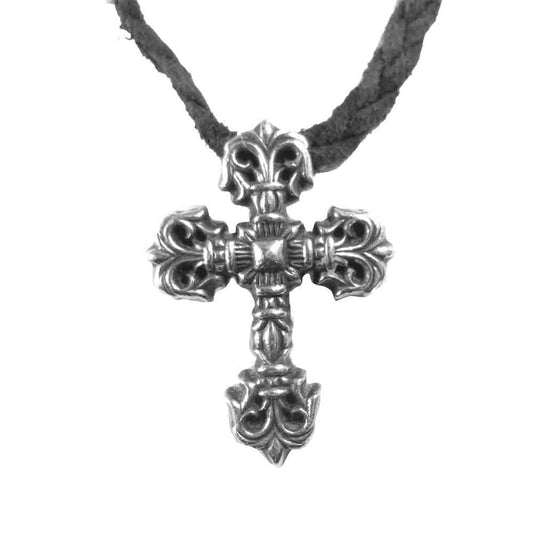 CHROME HEARTS クロムハーツ（原本無） フィリグリー クロス XS レザー ブレイド シルバー系【中古】