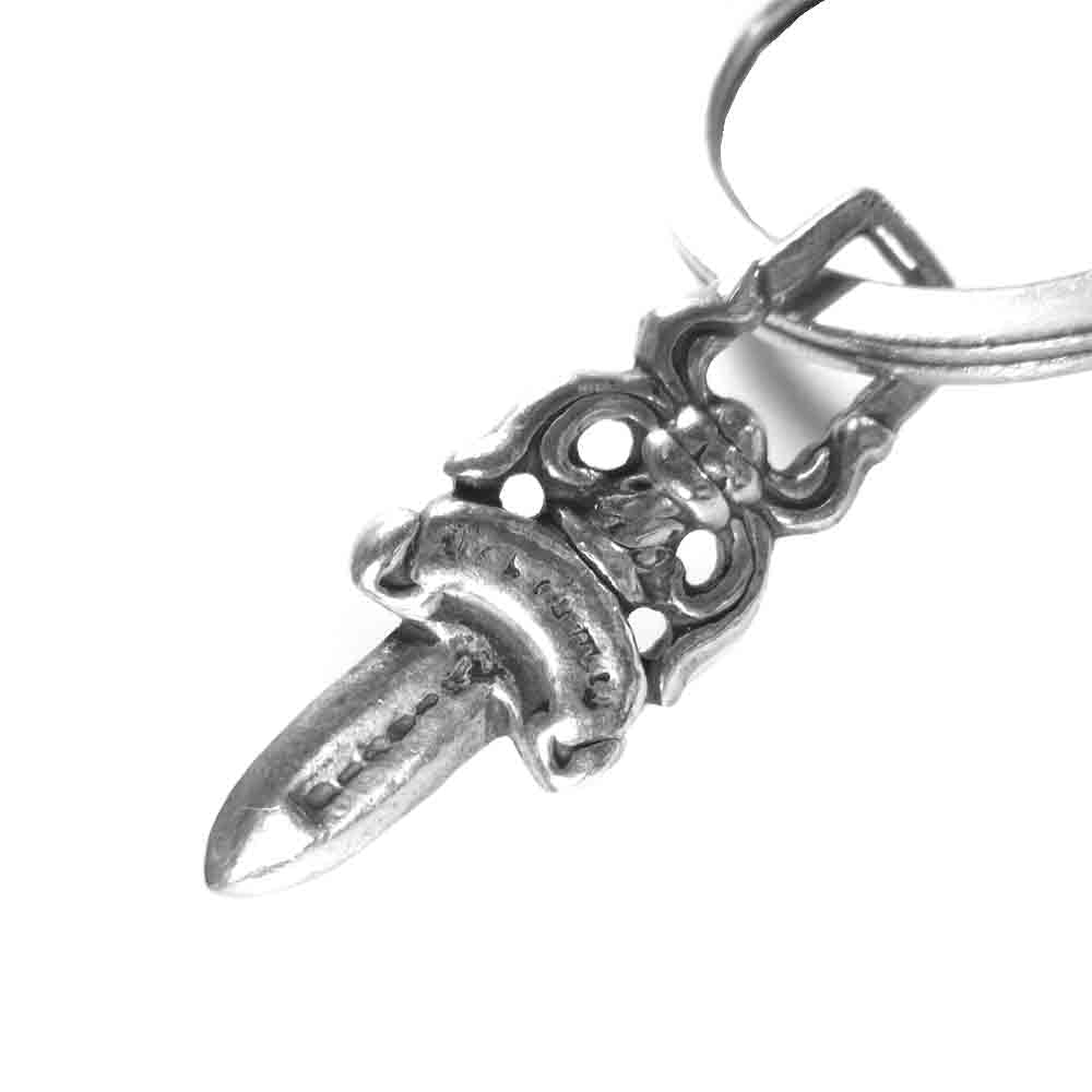 CHROME HEARTS クロムハーツ（原本無） スモール CH クロス ダガー キーリング  シルバー系【中古】
