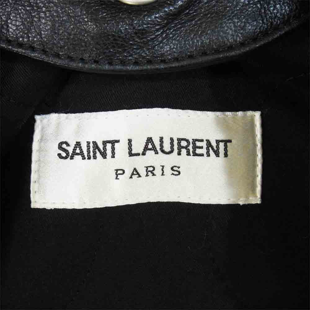 SAINT LAURENT サンローラン 535230 Y722T 国内正規品 BOMBER ARMY JACKET 着脱可能 襟リアルムートンレザー アーミー ボンバージャケット ブラック系 46【美品】【中古】