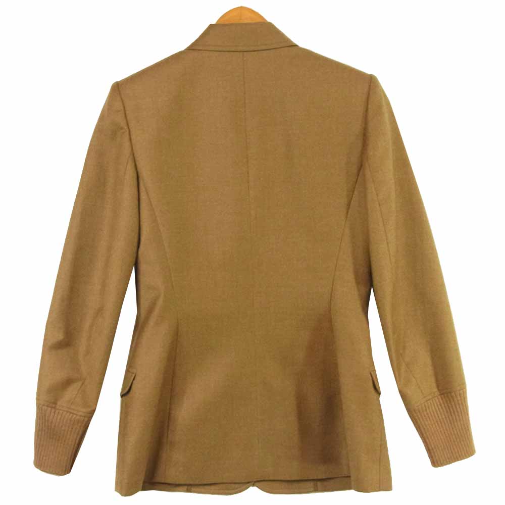 HERMES エルメス 3B 裏地シルク ウール ジャケット フランス製 ブラウン系 36【中古】