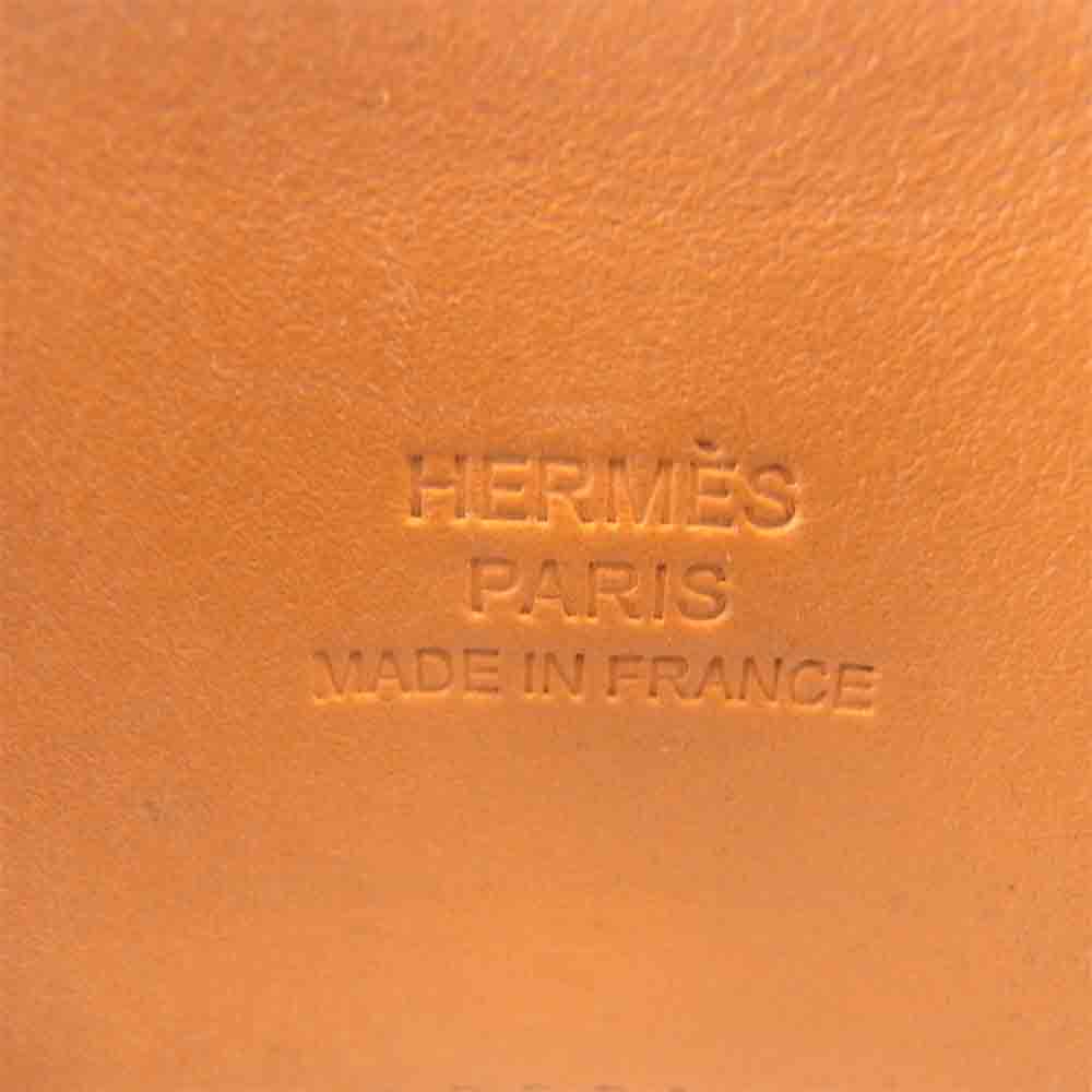 HERMES エルメス ボックス カーフ レザー コリエドシアン □R刻印 シルバー ブラック バングル ブレスレット サイズS ブラック系【中古】