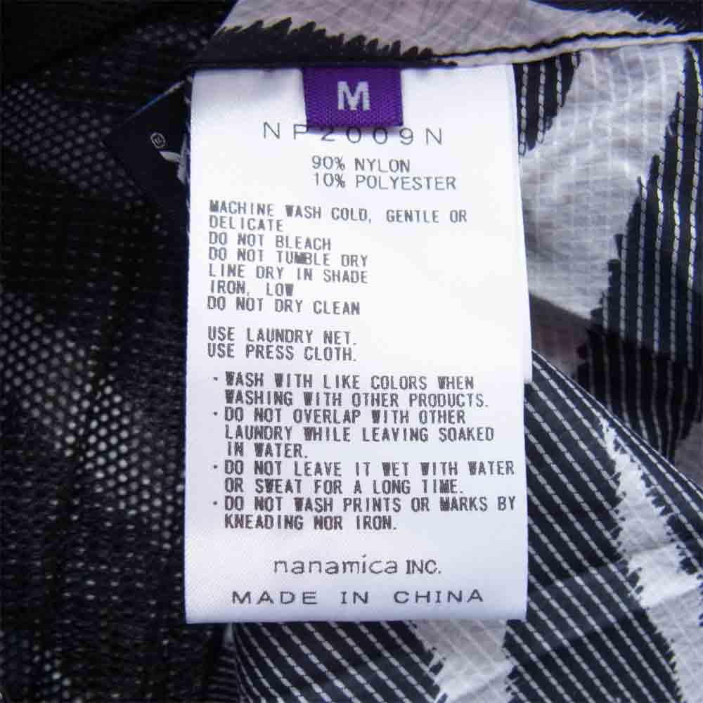 THE NORTH FACE ノースフェイス NP2009N パープルレーベル パーテックス ゼブラプリント パーカー PERTEX Zebra Print Mountain Wind Parka  黒×白 M【新古品】【未使用】【中古】