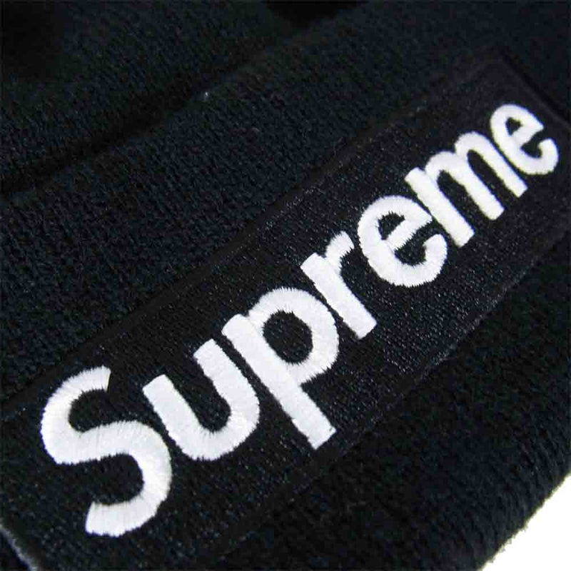 supreme box logo beanie new era ブラック　美品