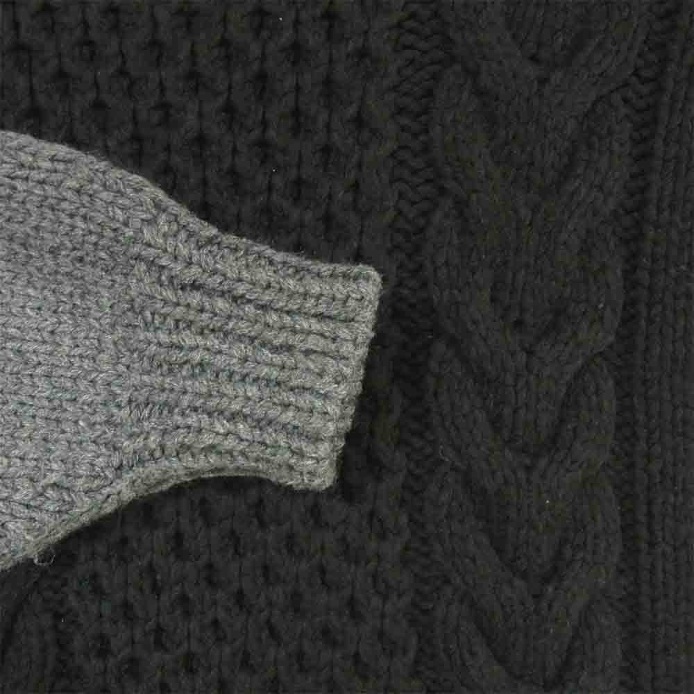 DESCENDANT ディセンダント ARAN WOOL KNIT アラン ウール ニット ブラック系 グレー系 3【美品】【中古】