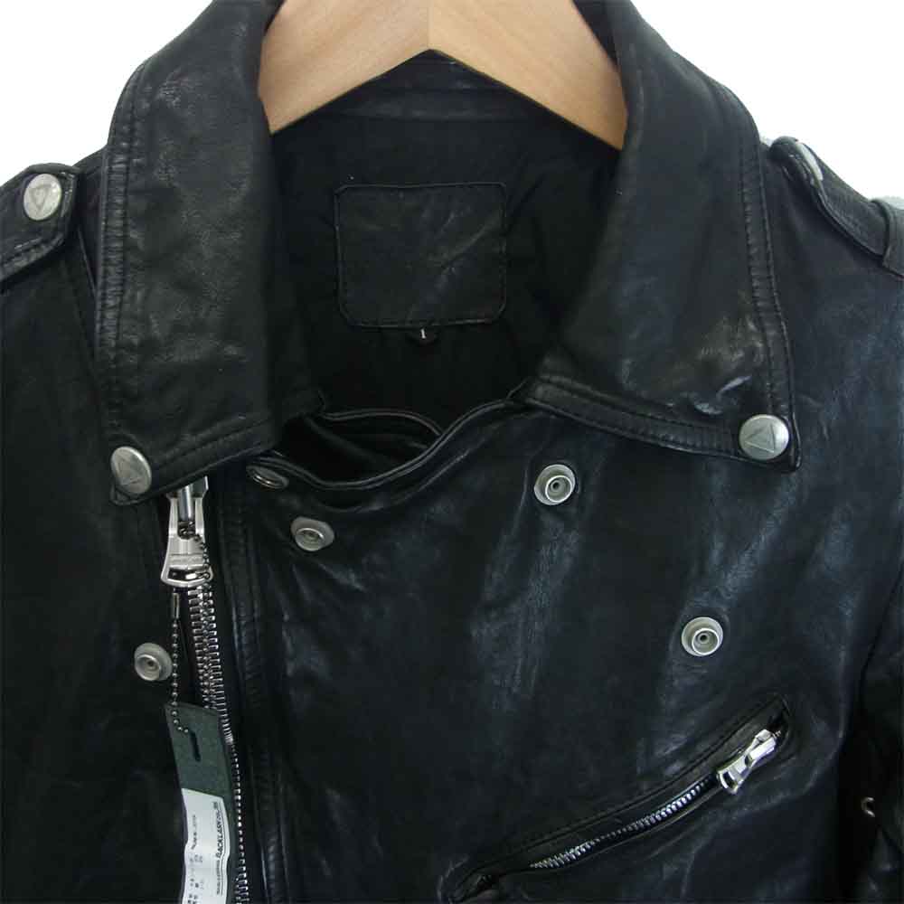 イサムカタヤマ バックラッシュ 1773-07 JAPAN SHOULDER GARMENT-DYED DOUBLE RIDERS ジャパン ショルダー ダブル ライダース ブラック系 S 1【新古品】【未使用】【中古】