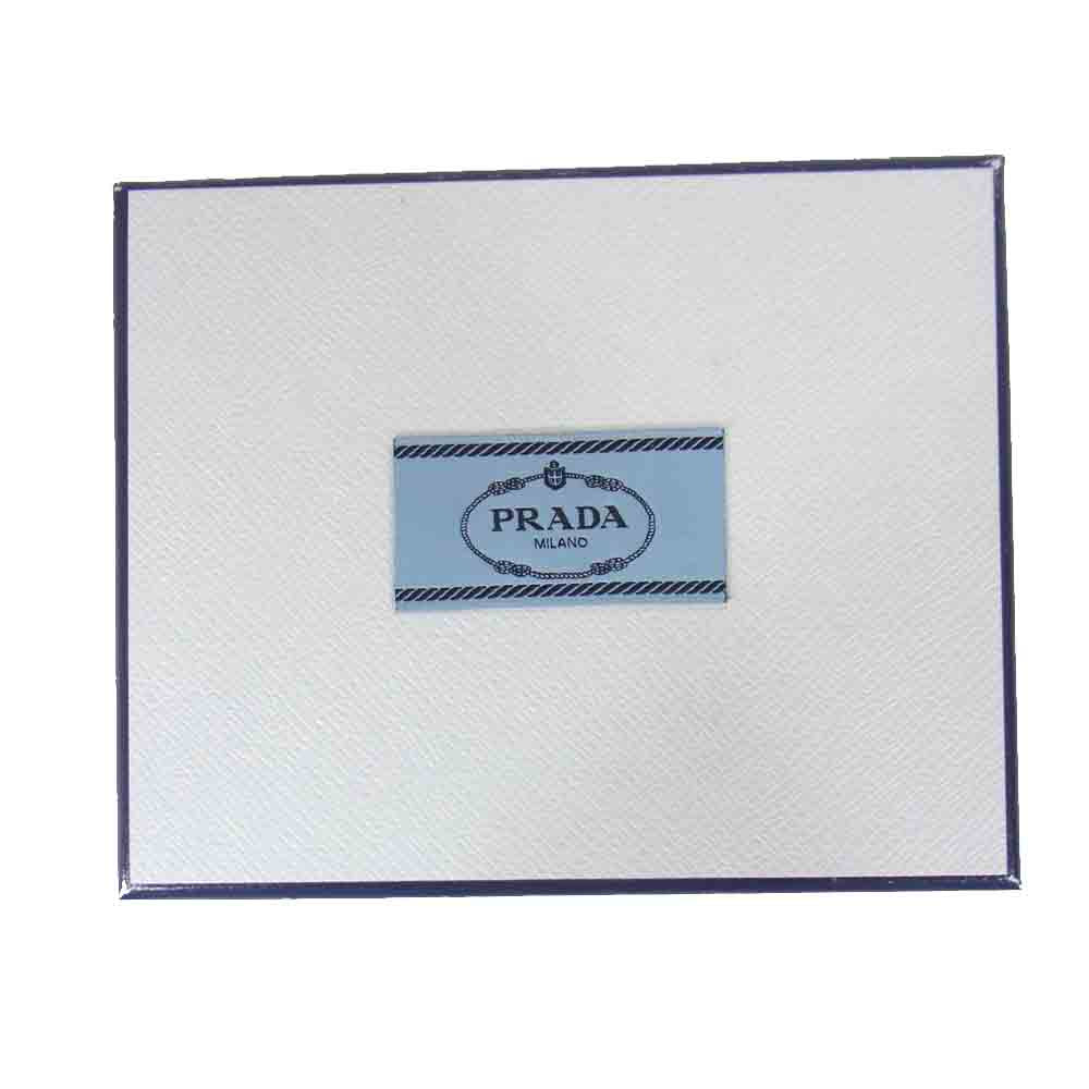 PRADA プラダ 21SS 1TL433 ブラッシュドレザー トライアングル ミニポーチ ブラック系【極上美品】【中古】