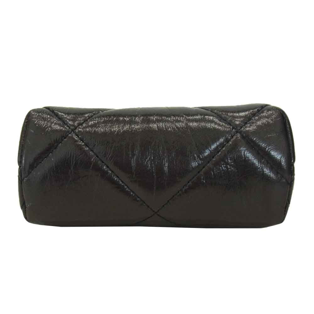 CHANEL シャネル AP1555 B03941 94305 チェーン クラッチ バッグ がま口 シャイニー エイジド ラムスキン ブラック系【美品】【中古】
