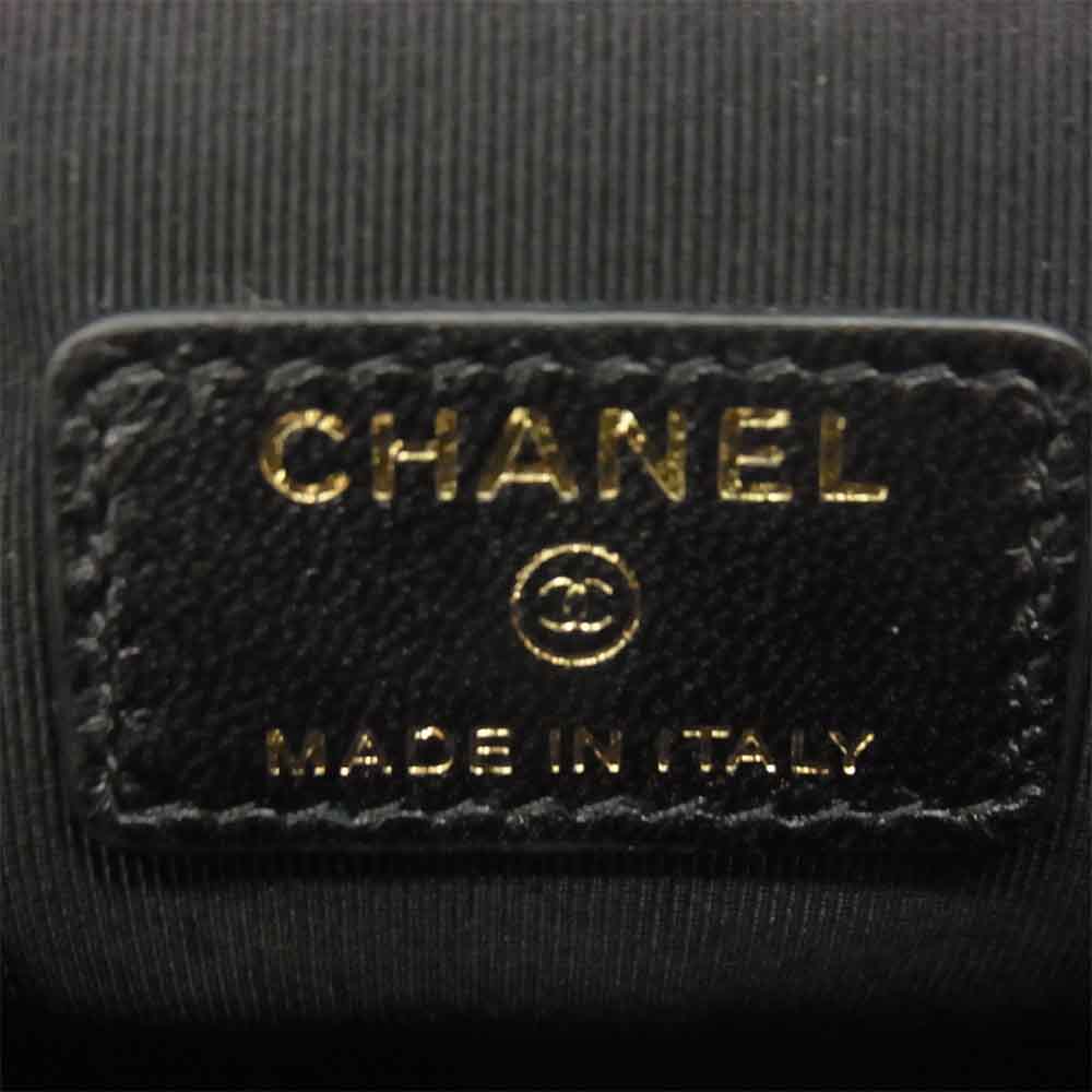 CHANEL シャネル AP1555 B03941 94305 チェーン クラッチ バッグ がま口 シャイニー エイジド ラムスキン ブラック系【美品】【中古】