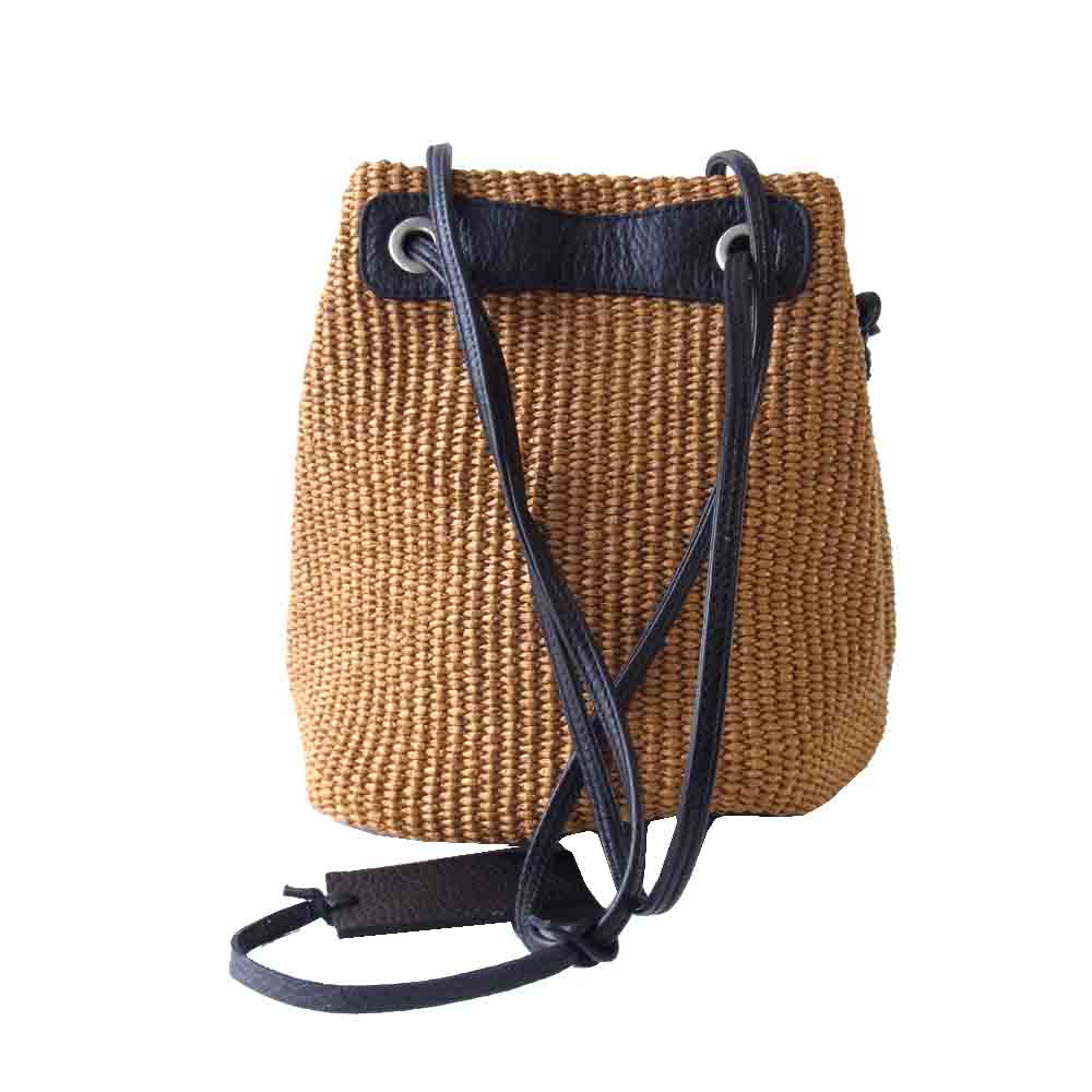 マルコマージ  かご 巾着 バッグ ブラウン系【中古】