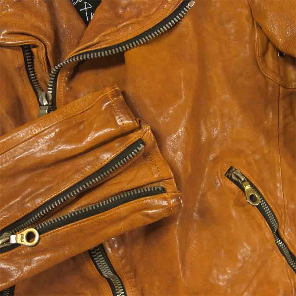 バックラッシュ 1254-02 イタリアンショルダー 製品染め ダブルライダース ジャケット ブラウン系 M【中古】