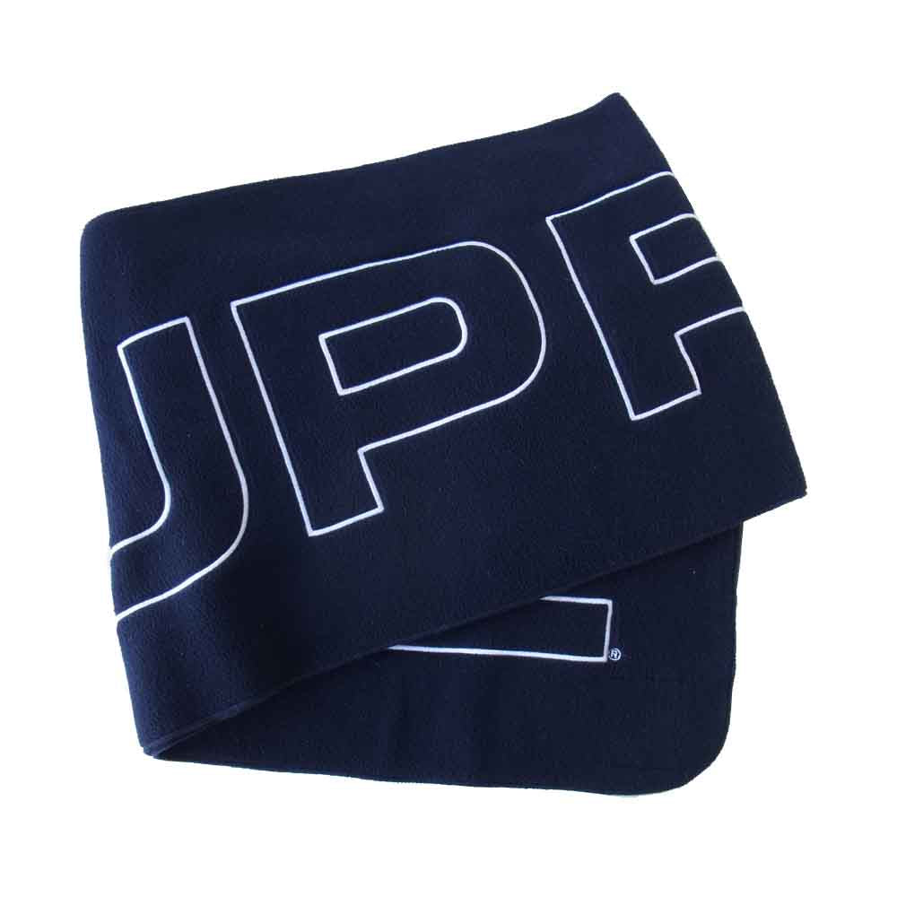 Supreme シュプリーム 17AW Polartec Logo Scarf ロゴ刺繍 フリース ストール マフラー ネイビー系【美品】【中古】