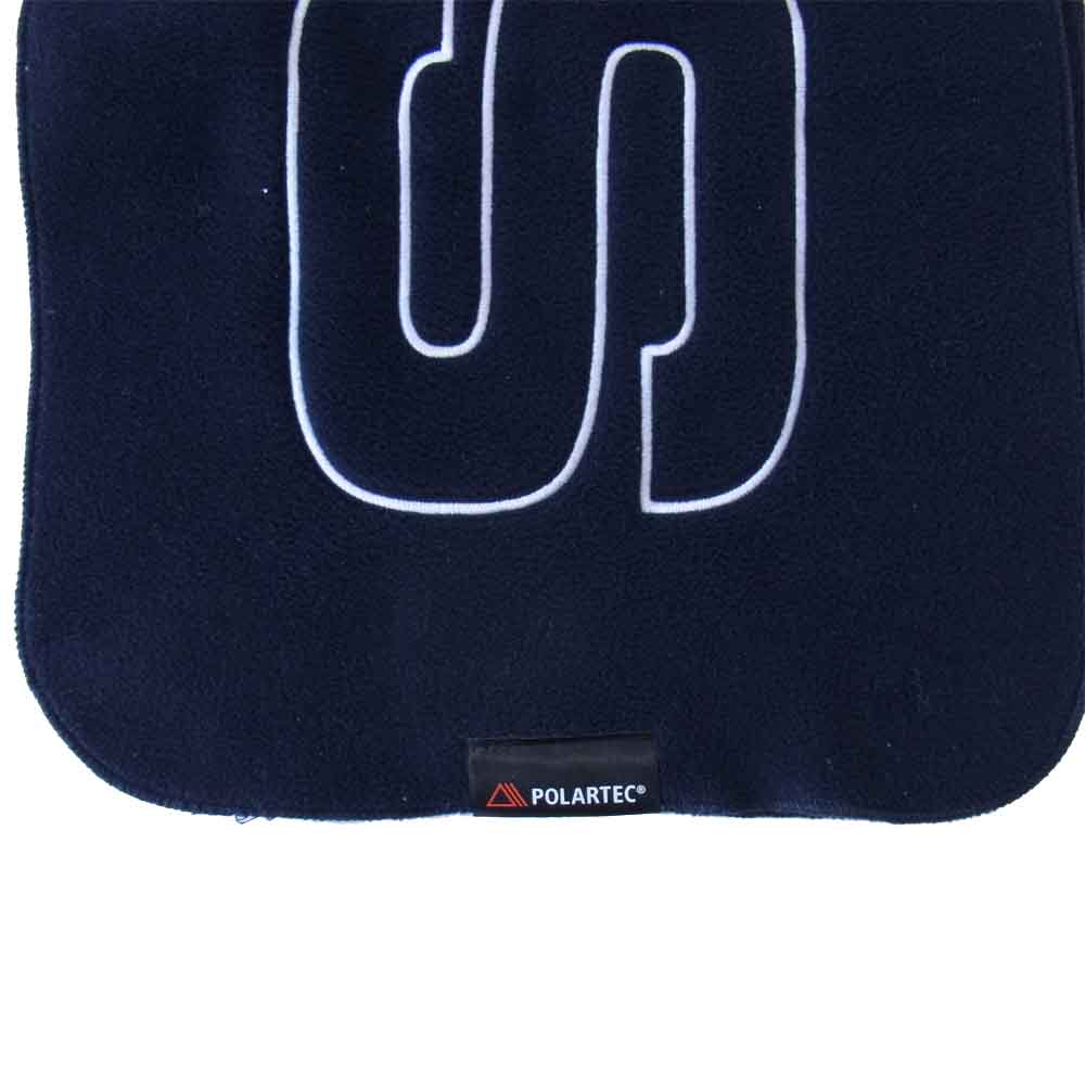 Supreme シュプリーム 17AW Polartec Logo Scarf ロゴ刺繍 フリース ストール マフラー ネイビー系【美品】【中古】