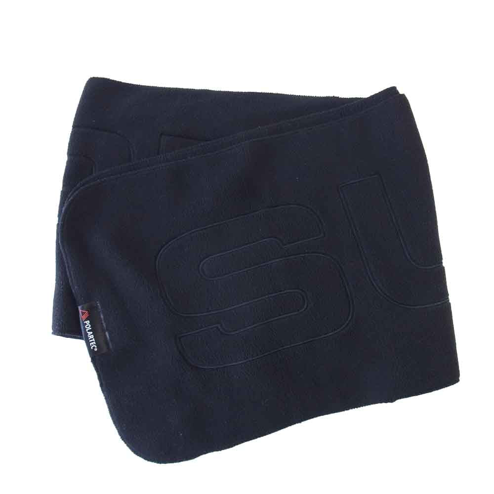 Supreme シュプリーム 17AW Polartec Logo Scarf ロゴ刺繍 フリース ストール マフラー ブラック系【美品】【中古】