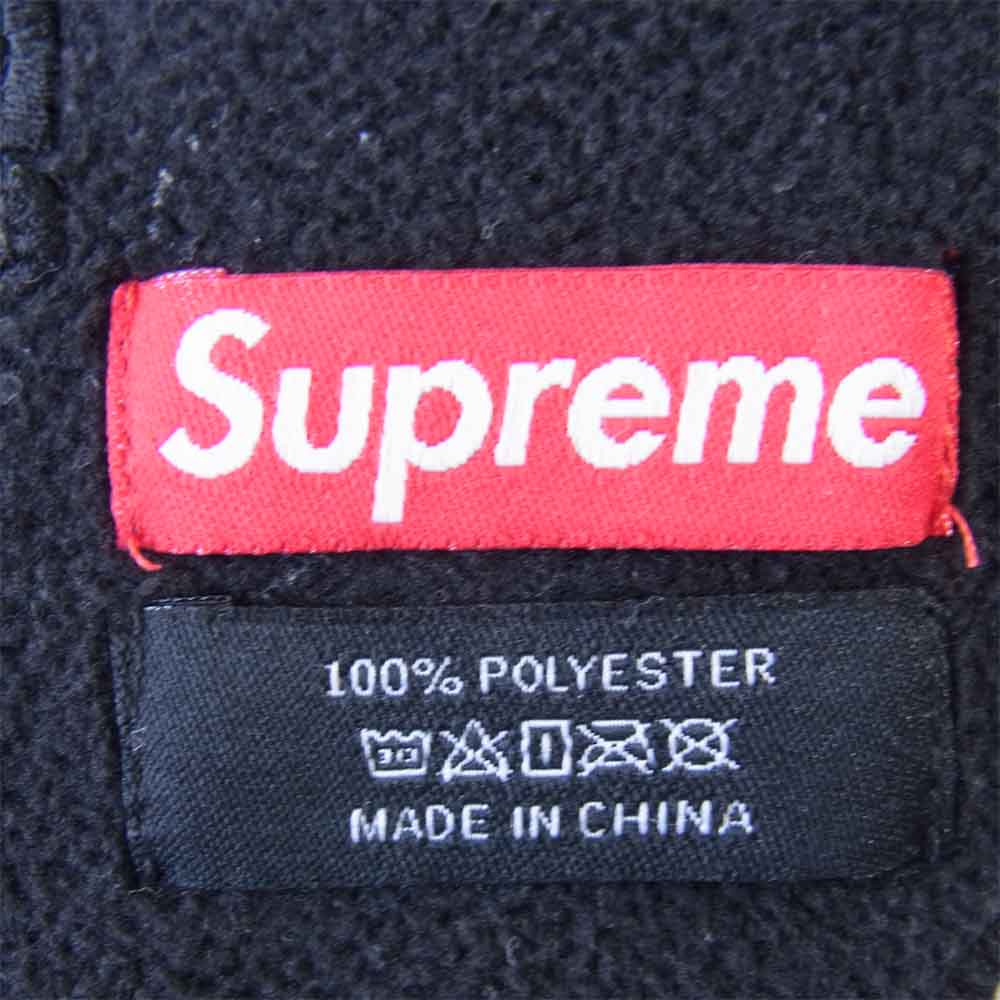 Supreme シュプリーム 17AW Polartec Logo Scarf ロゴ刺繍 フリース ストール マフラー ブラック系【美品】【中古】