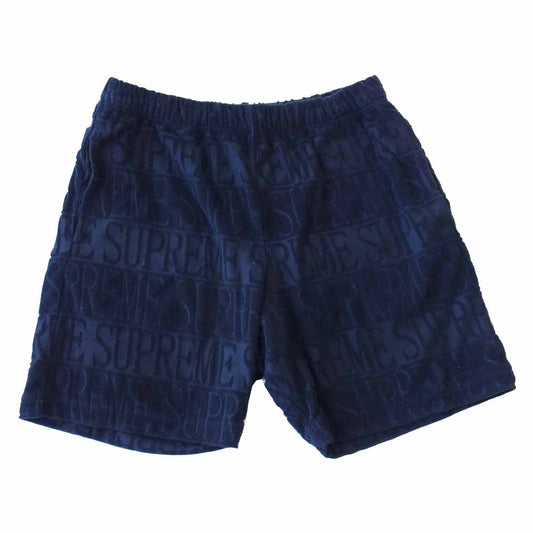 Supreme シュプリーム 17SS Logo Stripe Terry Short ロゴストライプ テリー パイル ショーツ ブラック系 S【中古】