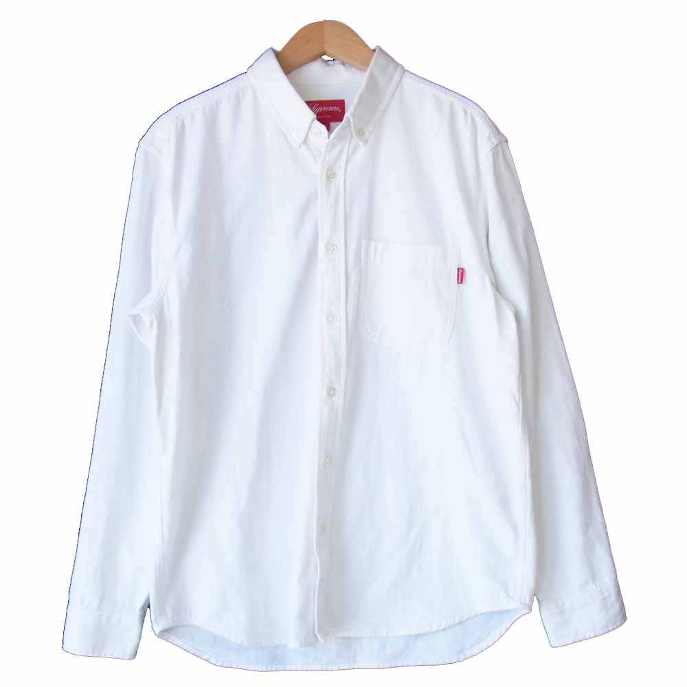 Supreme シュプリーム 17SS Denim Shirt バックアーチロゴ ホワイトデニム シャツ ホワイト系 S【中古】