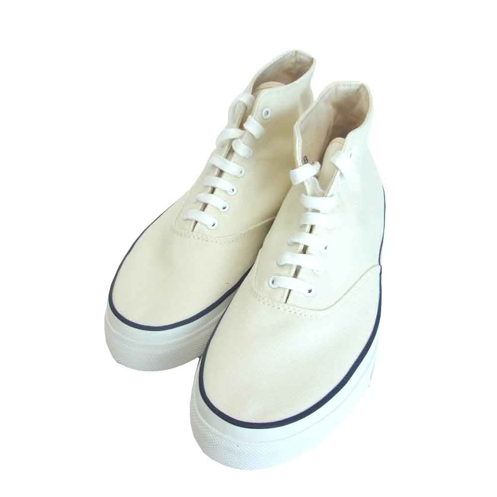 アナトミカ 540-501-020 WAKOUWA ワクワ HI WHITE SOLE ハイカット デッキシューズ スニーカー オフホワイト系 オフホワイト系 25cm【極上美品】【中古】