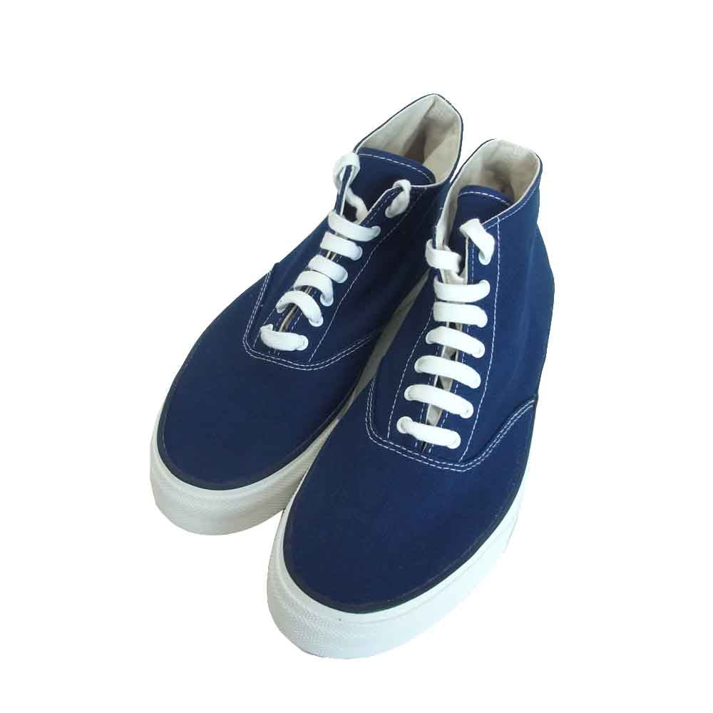 アナトミカ 540-501-020 WAKOUWA ワクワ HI WHITE SOLE ハイカット デッキシューズ スニーカー ブルー系 ネイビー系 25.5【新古品】【未使用】【中古】