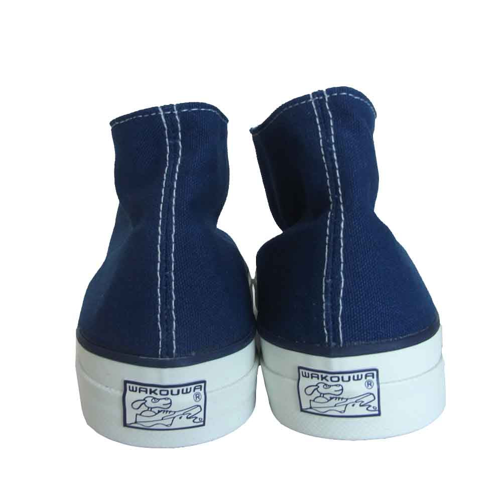 アナトミカ 540-501-020 WAKOUWA ワクワ HI WHITE SOLE ハイカット デッキシューズ スニーカー ブルー系 ネイビー系 25.5【新古品】【未使用】【中古】