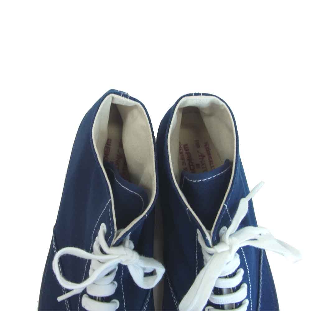 アナトミカ 540-501-020 WAKOUWA ワクワ HI WHITE SOLE ハイカット デッキシューズ スニーカー ブルー系 ネイビー系 25.5【新古品】【未使用】【中古】